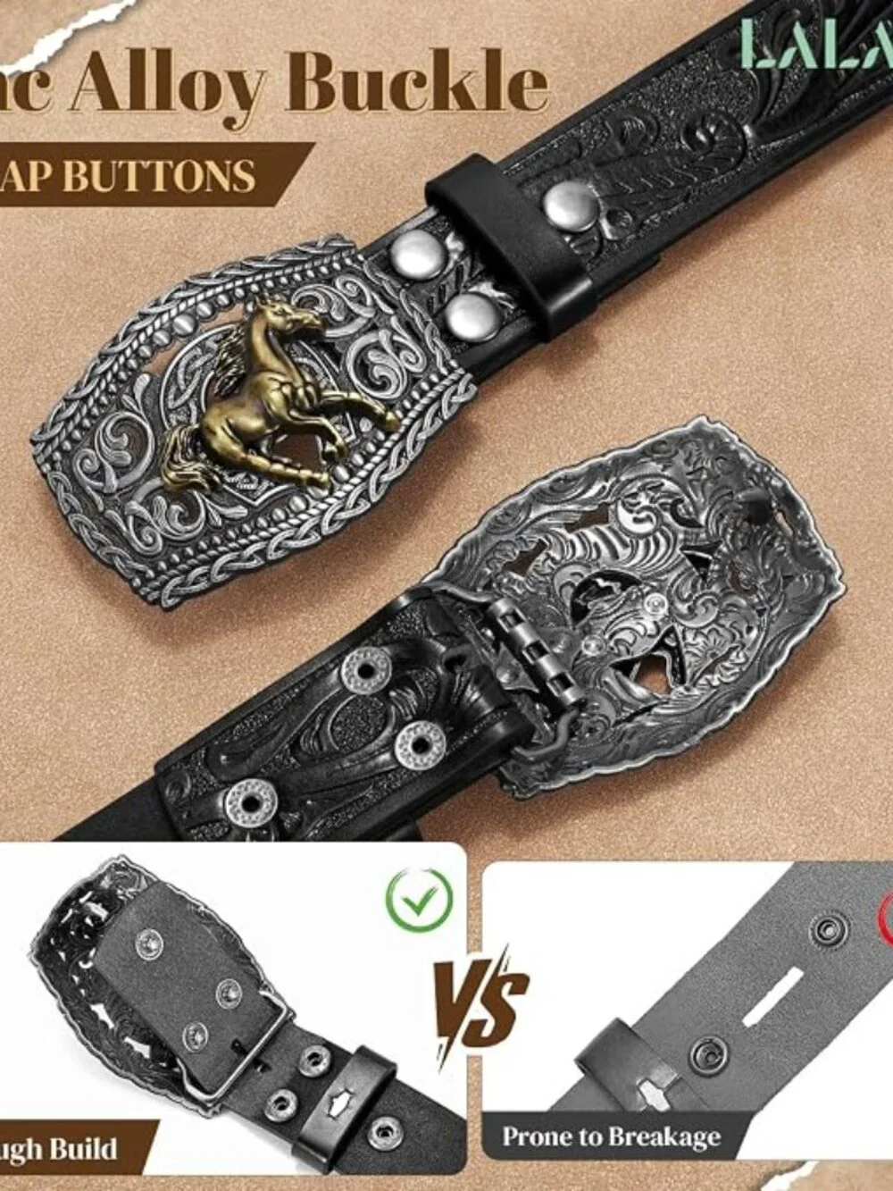 Leather Rodeo Cowboy Belts for Men & Women